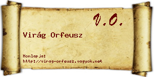 Virág Orfeusz névjegykártya