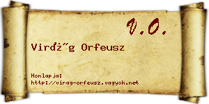 Virág Orfeusz névjegykártya
